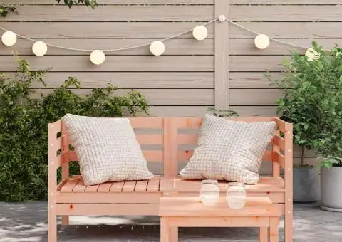 Canapele colțar de grădină, 2 buc., lemn masiv de douglas - 3/5