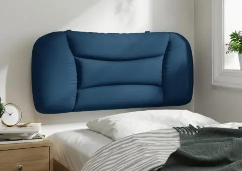 Pernă pentru tăblie de pat, albastru, 80 cm, material textil - 4/5