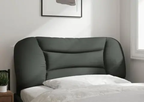 Pernă pentru tăblie de pat, gri închis, 100 cm, material textil - 3/5