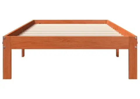 Cadru pat fără saltea, maro ceruit, 100x200 cm, lemn masiv pin - 4/5
