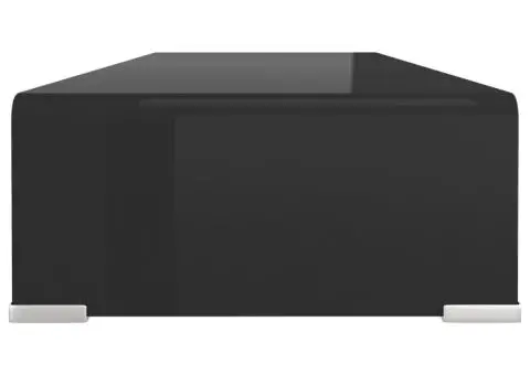 Suport TV/monitor din sticlă, 80x30x13 cm, negru - 4/5