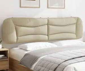vidaXL Pernă pentru tăblie de pat, crem, 200 cm, material textil