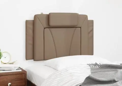 Pernă pentru tăblie pat, cappuccino, 80 cm, piele artificială - 3/5