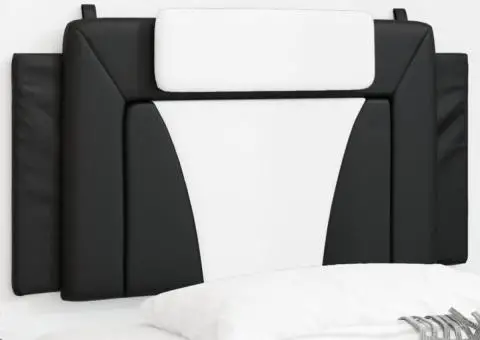 Pernă pentru tăblie pat, negru și alb, 100cm, piele artificială - 1/5
