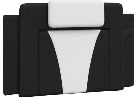 Pernă pentru tăblie pat, negru și alb, 90 cm, piele artificială - 2/5