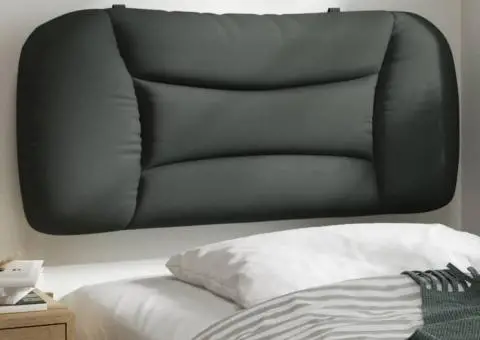 Pernă pentru tăblie de pat, gri închis, 90 cm, material textil - 1/5