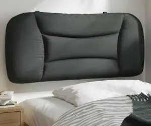 vidaXL Pernă pentru tăblie de pat, gri închis, 90 cm, material textil