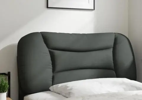 Pernă pentru tăblie de pat, gri închis, 90 cm, material textil - 3/5