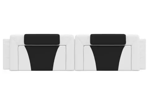 Pernă pentru tăblie pat, alb și negru, 200cm, piele artificială - 5/5