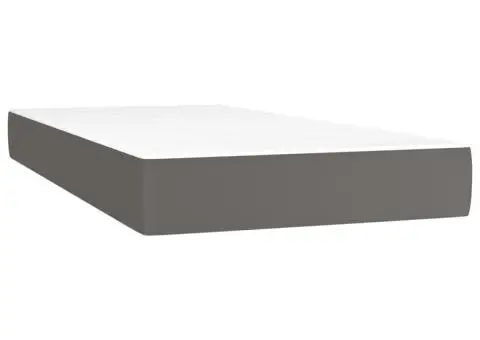 Saltea de pat cu arcuri, gri, 120x190x20 cm, piele ecologică - 2/5