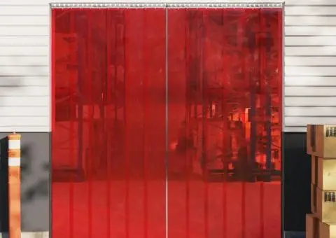 Perdea pentru ușă, roșu, 300 mmx2,6 mm 10 m, PVC - 1/5