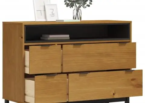 Dulap cu sertar „FLAM” 110x40x80 cm, lemn masiv de pin - 3/5