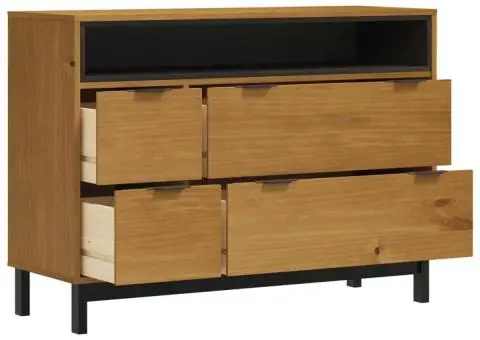 Dulap cu sertar „FLAM” 110x40x80 cm, lemn masiv de pin - 4/5