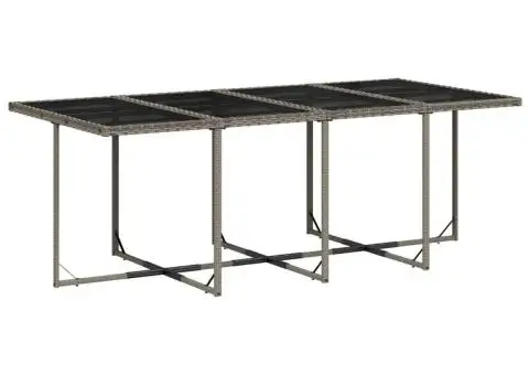 Set mobilier de grădină cu perne, 13 piese, gri, poliratan - 3/5