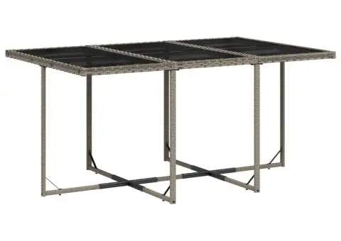 Set mobilier de grădină cu perne, 11 piese, gri, poliratan - 3/5