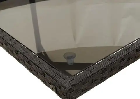 Set mobilier de grădină cu perne, 13 piese, negru, poliratan - 4/5