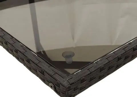 Set mobilier de grădină cu perne, 7 piese, negru, poliratan - 5/5