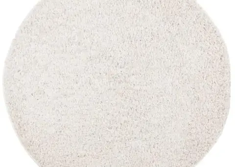 Covor pufos "PAMPLONA" cu fire înalte, crem modern Ø 100 cm - 2/5