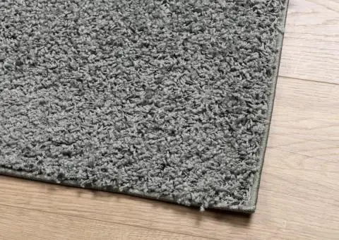 Covor pufos "PAMPLONA" cu fire înalte, gri modern, 120x120 cm - 4/5