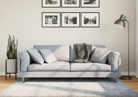 Covor pufos "PAMPLONA" fire înalte albastru modern 120x170 cm - 1/5