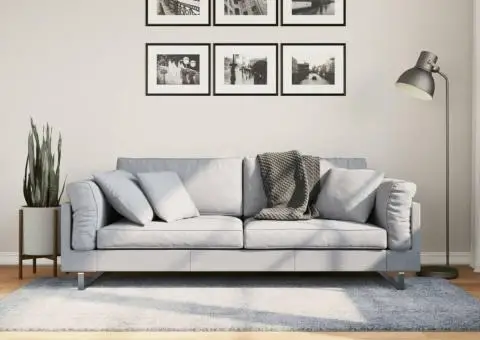 Covor pufos "PAMPLONA" fire înalte, albastru modern 100x200 cm - 1/5