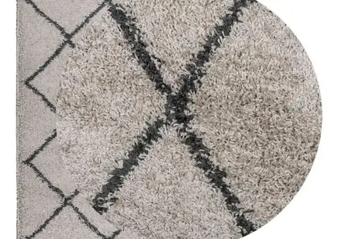 Covor pufos "PAMPLONA" cu fire înalte, bej/antracit, 80x150 cm - 3/5