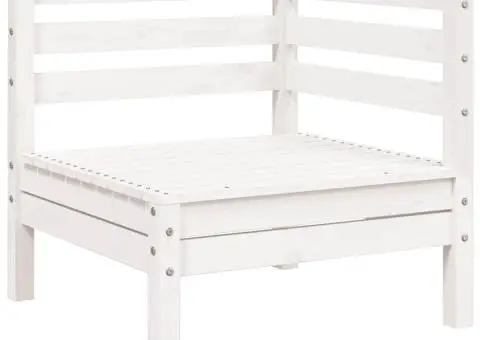 Canapea de grădină cu 3 locuri, alb, lemn masiv de pin - 5/5