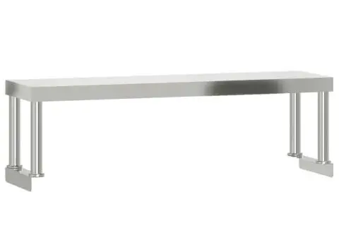 Masă bucătărie cu raft superior, 110x55x120 cm, oțel inoxidabil - 5/5