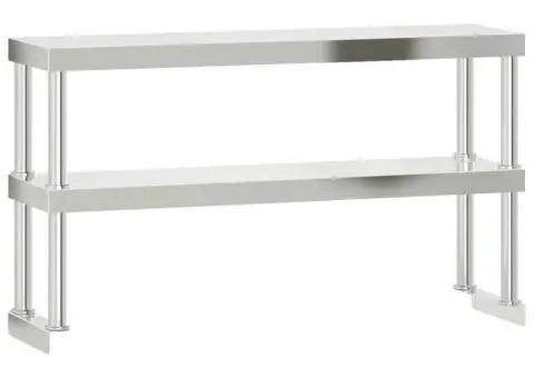 Masă bucătărie cu raft superior, 110x55x150 cm, oțel inoxidabil - 5/5