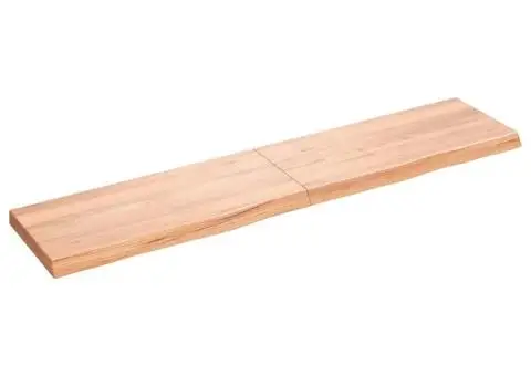 Blat de baie, maro deschis, 180x40x(2-6) cm, lemn masiv tratat - 2/5