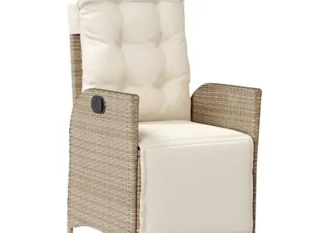 Set mobilier de grădină cu perne, 5 piese, bej, poliratan - 3/5