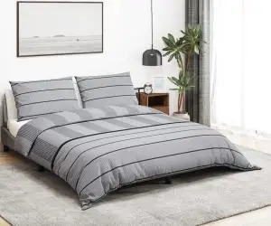 vidaXL Set cu husă de pilotă, gri, 200x200 cm, bumbac