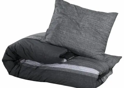 Set cu husă de pilotă, gri închis, 260x240 cm, bumbac - 3/5