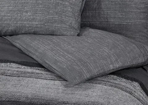 Set cu husă de pilotă, gri închis, 260x240 cm, bumbac - 5/5