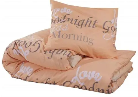 Set cu husă de pilotă, roz, 220x240 cm, bumbac - 3/5