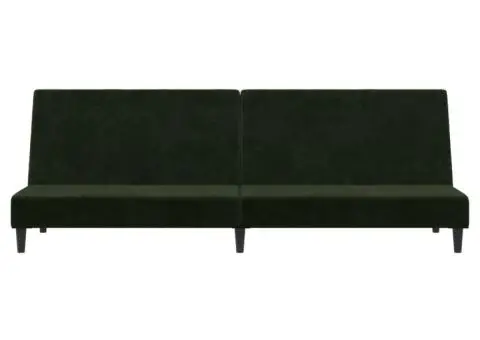 Canapea extensibilă cu 2 locuri, verde închis, catifea - 5/5