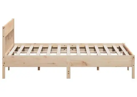 Cadru de pat fără saltea, 200x200 cm, lemn masiv pin - 5/5
