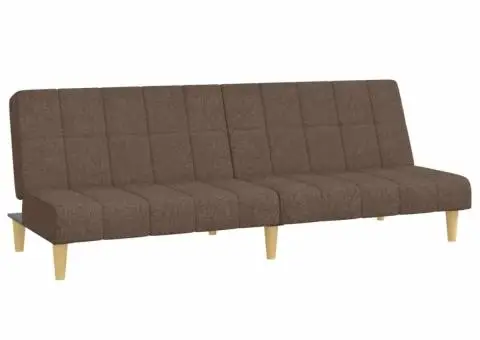 Canapea extensibilă cu 2 locuri, gri taupe, material textil - 2/5