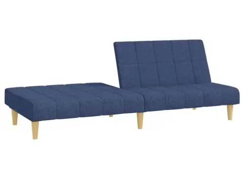 Canapea extensibilă cu 2 locuri, albastru, material textil - 4/5