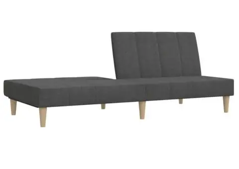 Canapea extensibilă cu 2 locuri, gri închis, textil - 4/5