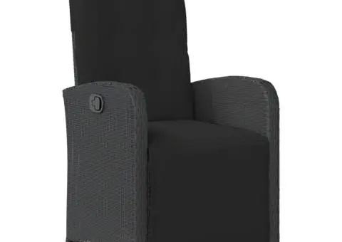 Set mobilier de grădină cu perne, 5 piese, negru, poliratan - 3/5