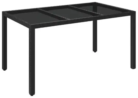 Set mobilier de grădină cu perne, 7 piese, negru, poliratan - 4/5