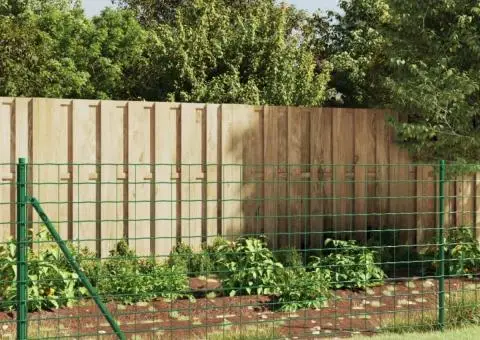 Gard plasă de sârmă cu țăruși de fixare, verde, 1x10 m - 1/5