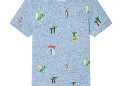 Tricou pentru copii, albastru melanj, 104 - 1/5