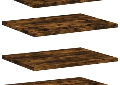 Rafturi perete 4 buc. stejar fumuriu 40x30x1,5 cm lemn compozit - 2/5