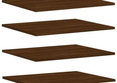 Rafturi de perete, 4 buc., stejar maro, 60x50x1,5 cm, lemn - 2/5