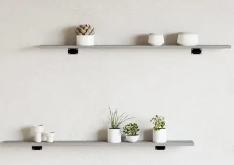 Rafturi de perete, 4 buc., gri sonoma, 100x10x1,5 cm, lemn - 1/5