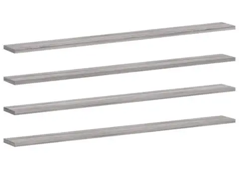 Rafturi de perete, 4 buc., gri sonoma, 100x10x1,5 cm, lemn - 2/5