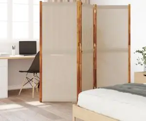 vidaXL Paravan de cameră cu 3 panouri, taupe, 210x180 cm