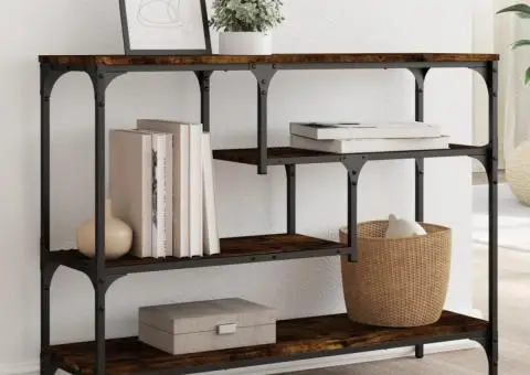 Măsuță consolă, stejar fumuriu, 100x30x75 cm, lemn prelucrat - 1/5